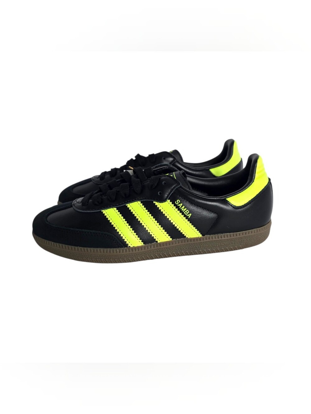 Adidas Samba OG W JS1387 Black Pulse Lime Gum Womens 8.5 Sneakers NWT